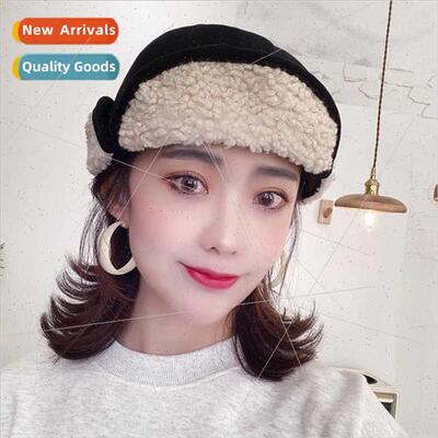 Fashion versatile ins thunderbolt hat female Korean  lamb wo