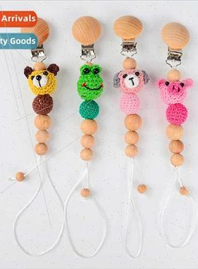 Baby toy teether Crochet bear anti-fall chain Baby teether b