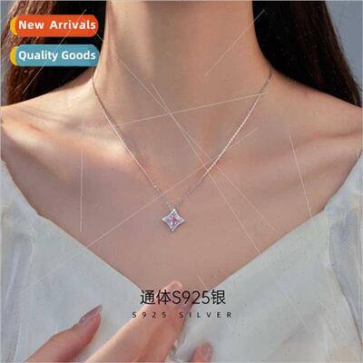 S925 lver Minimalist Diamond Radiance Necklace Women Summer