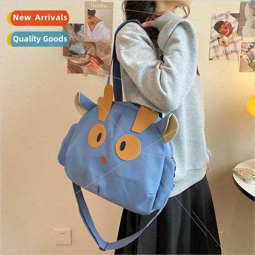 Canvas Women Bag 2024 New Korean Cartoon Shoulder Bag Trend
