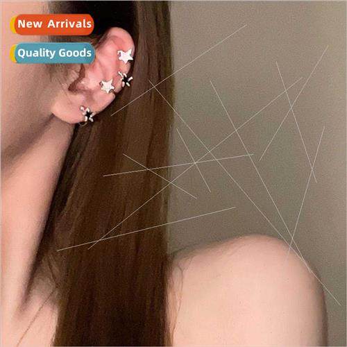 Super flash pentagram star stud earrings适用women earrings s