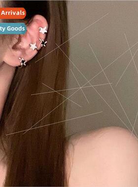 Super flash pentagram star stud earrings适用women earrings s