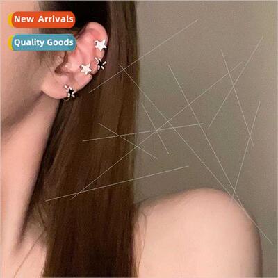 Super flash pentagram star stud earrings适用women earrings s