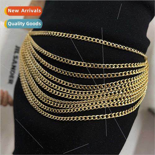 Multi-layer metal chain waist chain female sense corset acce