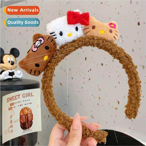 Cute cartoon KT hair bands sweet girl heart plush wash face