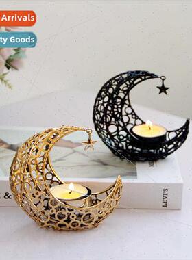 Moon Candle Holder Metal Candle Holder Ornament Modern ght x