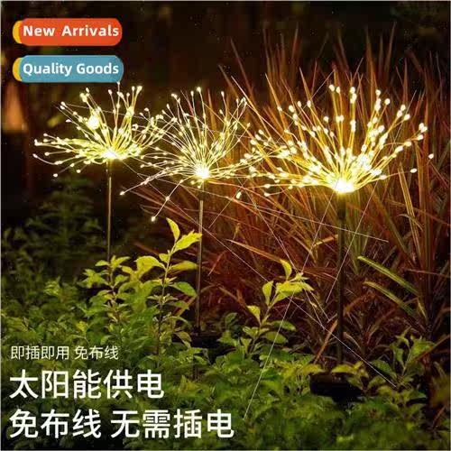 led solar fireworks lights outdoor waterprocamping plug ligh