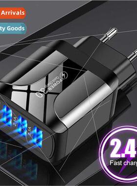 2.4A Butterfly Illuminated 3USB Cell Phone Charger 3-Port Un