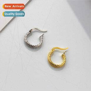 silver earrings Korea twist earri female s925