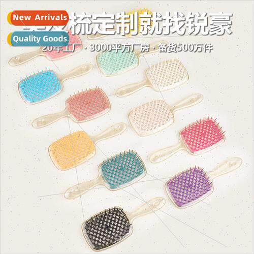 Transparent glter gold mesh hollow massage comb smooth hair