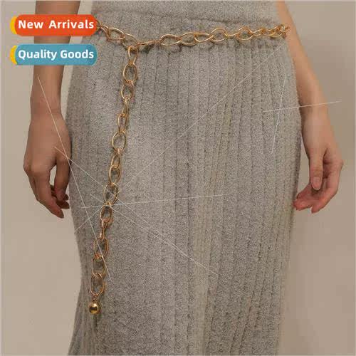 Vintage versatile metal waist chain ladies accessories fashi