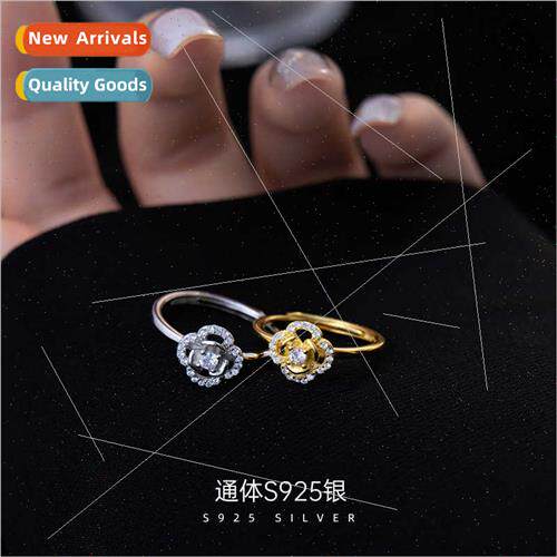 S925 silver Europe hollowed out rose ring women exquise high