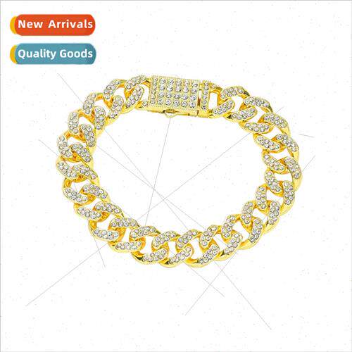 Europe full diamond Cuban chain men hipster bracelet bracele