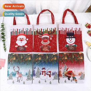 Santa Bags Claus Printed Cartoon Christmas Children Theme