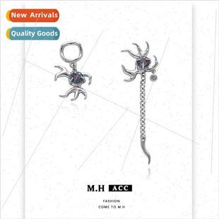 earrings niche buckle claw sil ear asymmetrical Eagle new