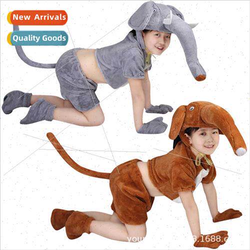 Spring Summer Children Coffee Elephant Cartoon Su Permance C