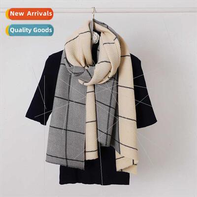 Early fall new polyester cotton multi-color lines plaid scar