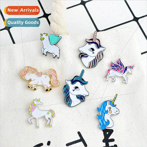 Creative cartoon animal jewelry brooch cute unicorn sheep po