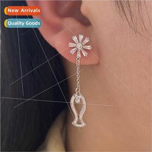 creative hollow exquise tide earrings niche fish New small