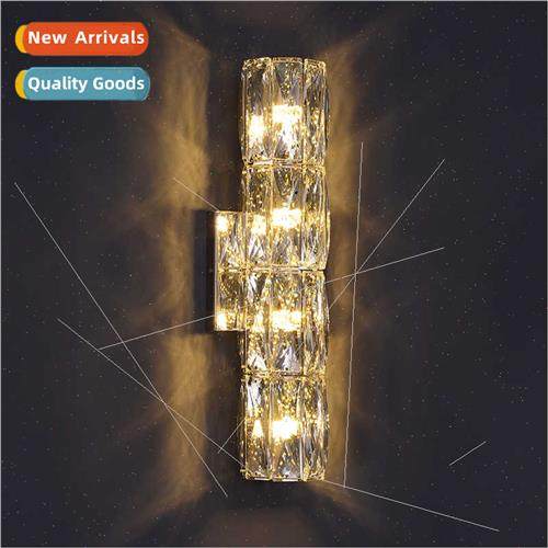 Crystal wall lamp living room light luxury modern background