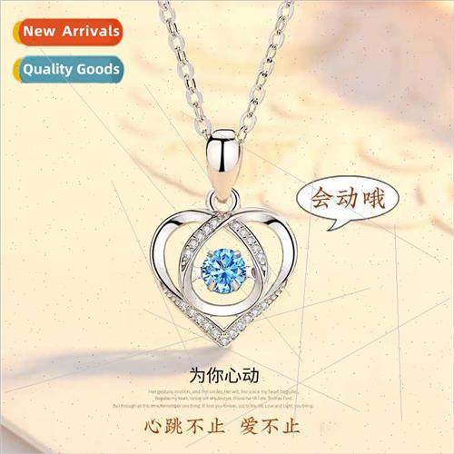 s925 silver March 8 Goddess Day gift necklace beating heart