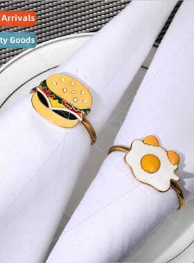 New breakfast series alloy napkin clasp burger metal oil dri