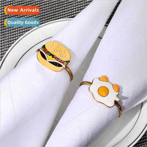 New breakfast series alloy napkin clasp burger metal oil dri