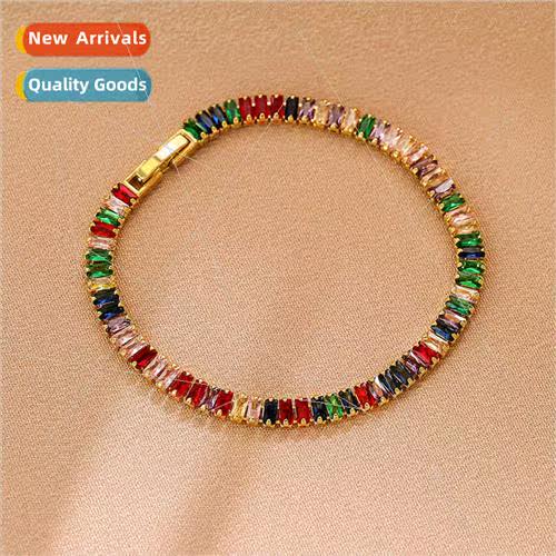 Sparkling colorful zircon bracelet women high full diamond r
