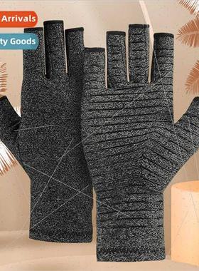 Dot rubber striped half finger soft -slip breathable compres