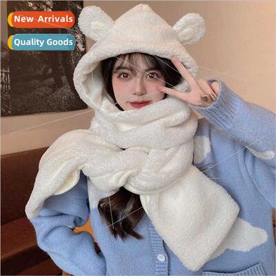 2021 new Korean  warm neck threePCS set one thickened cold s