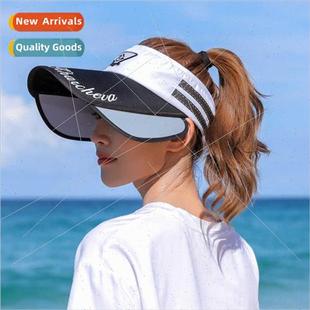 color hollow sun Korean fema outdoor two hat Summer top