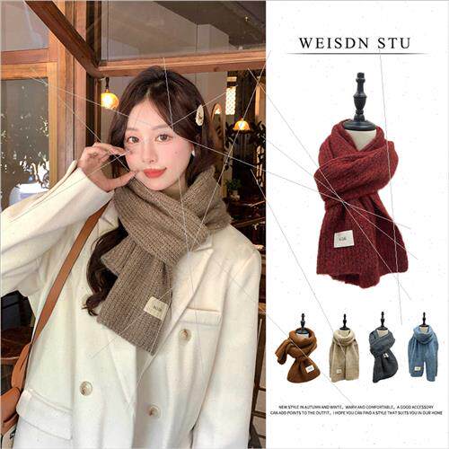 Korean  scarf female wool warm thickened scarf winter versat