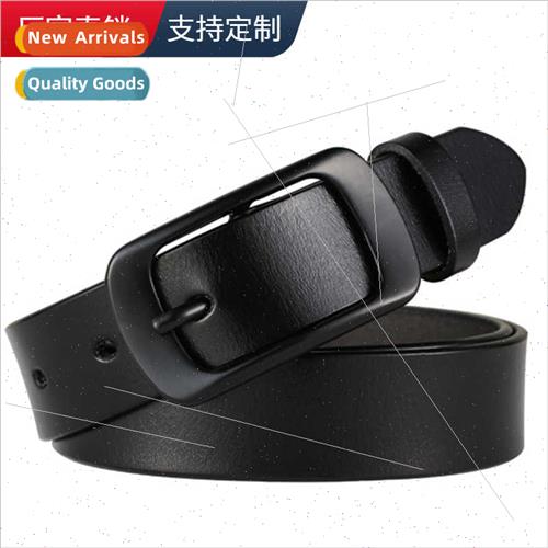 Women two layers  leather belt cowhide black belt trouser be