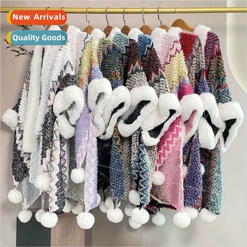 Hair collar shawl fall winter cross warm plush scarf new fem