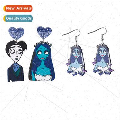 Halloween new horror zombie bride ghost bride acrylic earrin