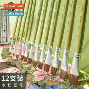 Brush G1860 Oil Tip Flat Gouache Hair Wolf Rod Green