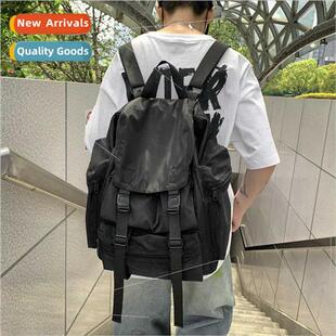 Black shoulder bag male tide Korean ins nylon backpack casua