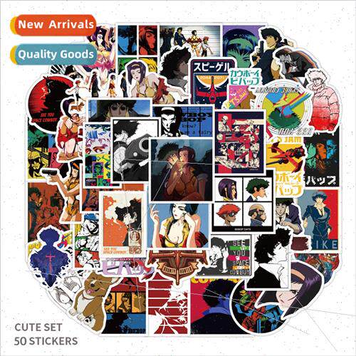 50 new anime star cowboy graffi stickers luggage helmet refr