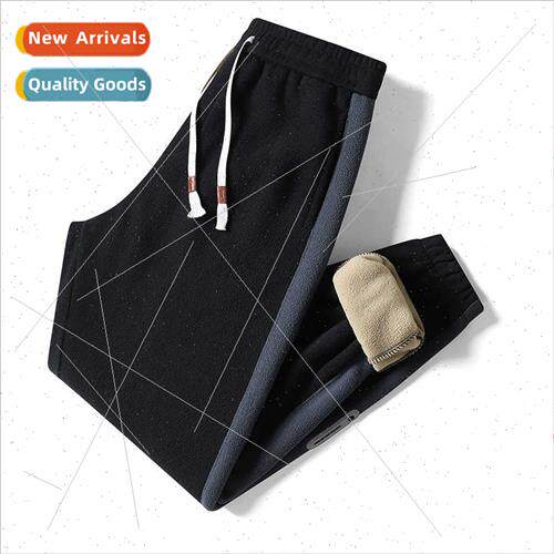 Padded pants men winter drawstring sports pants loose youth