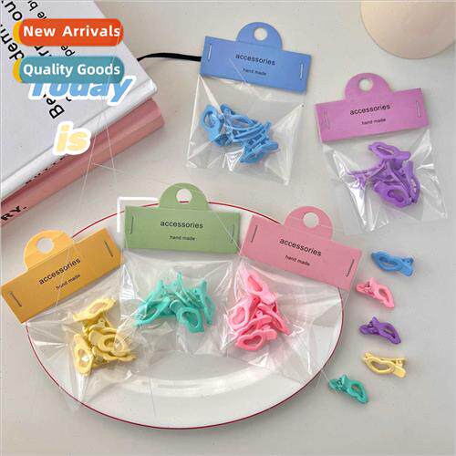 5pcs Teenage milkshake color heart hair clips cute broken ha