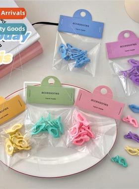 5pcs Teenage milkshake color heart hair clips cute broken ha