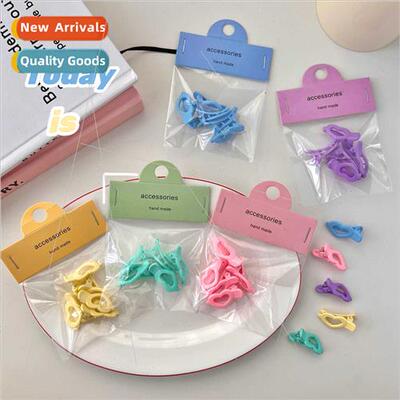 5pcs Teenage milkshake color heart hair clips cute broken ha