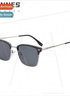 new rice studded frame sunglasses 适用men riveted cat-eye su