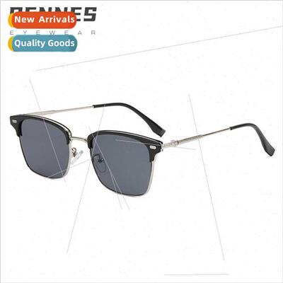 new rice studded frame sunglasses 适用men riveted cat-eye su