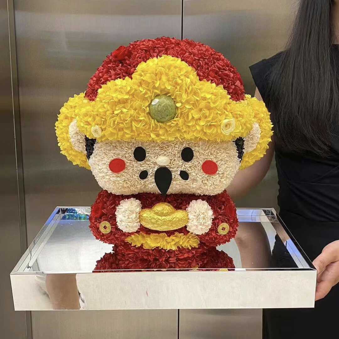 财神爷永生花高端礼品亚克力摆件送老板女友闺蜜开业礼物生日礼物