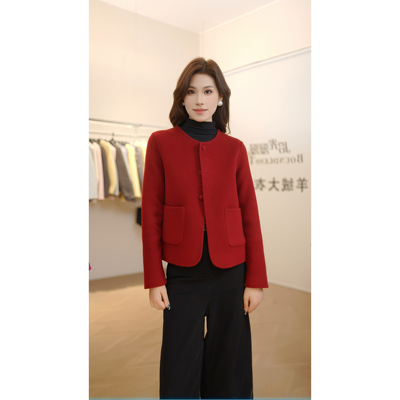 双面穿羊绒大衣高端气质修身时尚双面轻奢羊毛外套