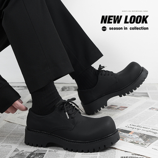 情侣款厚底增高米奇大头德比鞋男款2026新款哑光高级感休闲皮鞋潮