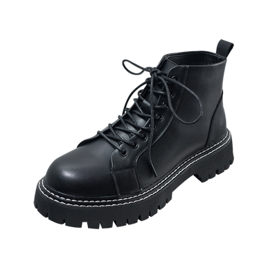 英伦低帮马丁靴男简梵登高帮皮鞋