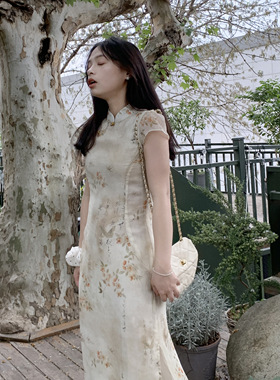 PERRY自制小个子新中式国风旗袍裙复古连衣裙小码150xxs