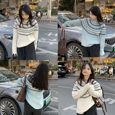 PERRY自制小个子费尔岛全羊毛厚版毛衣小码150xxs